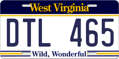WV license plate DTL465