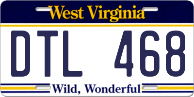 WV license plate DTL468