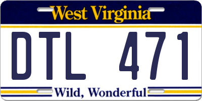 WV license plate DTL471