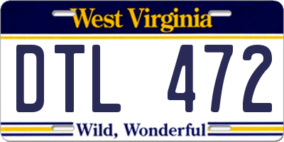 WV license plate DTL472