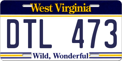 WV license plate DTL473