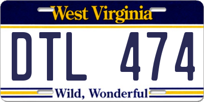 WV license plate DTL474
