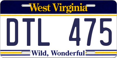WV license plate DTL475