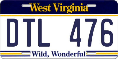 WV license plate DTL476