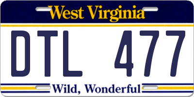 WV license plate DTL477