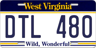 WV license plate DTL480