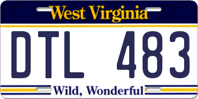WV license plate DTL483