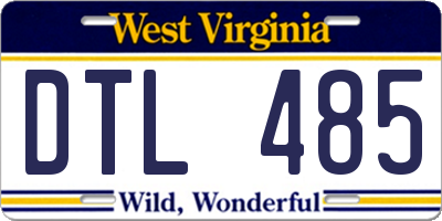 WV license plate DTL485