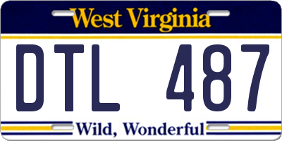 WV license plate DTL487