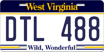 WV license plate DTL488