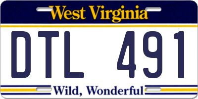 WV license plate DTL491
