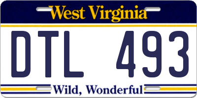 WV license plate DTL493