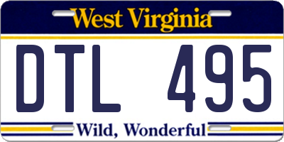 WV license plate DTL495