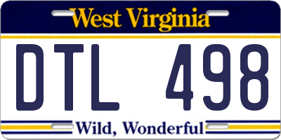 WV license plate DTL498