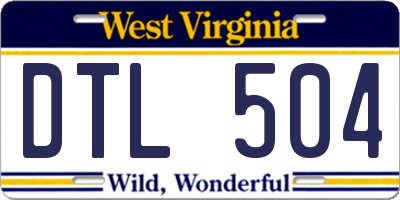 WV license plate DTL504