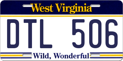 WV license plate DTL506
