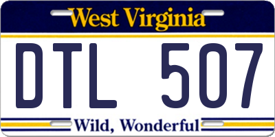 WV license plate DTL507