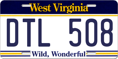 WV license plate DTL508