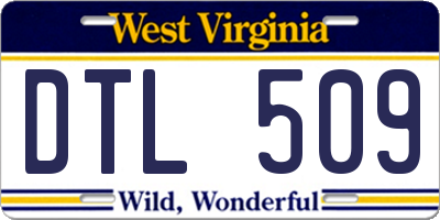 WV license plate DTL509