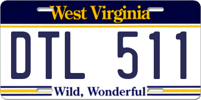 WV license plate DTL511