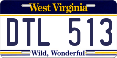 WV license plate DTL513