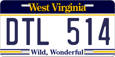 WV license plate DTL514