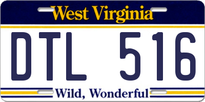 WV license plate DTL516