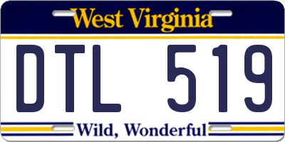 WV license plate DTL519