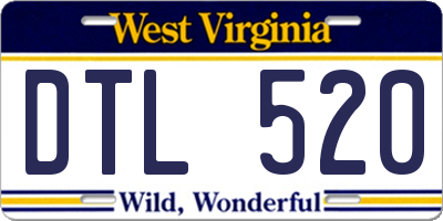 WV license plate DTL520