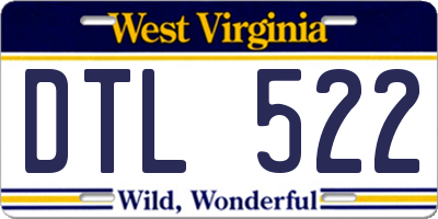 WV license plate DTL522