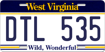 WV license plate DTL535