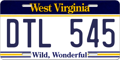 WV license plate DTL545