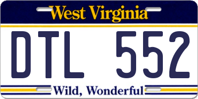 WV license plate DTL552