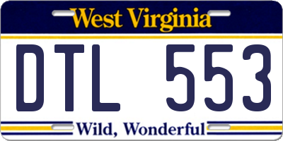 WV license plate DTL553