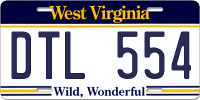 WV license plate DTL554