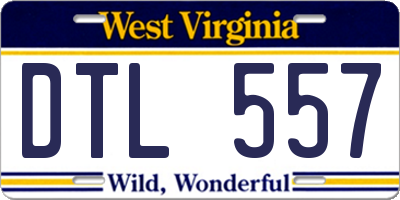 WV license plate DTL557
