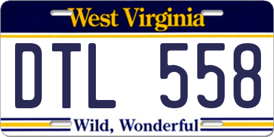 WV license plate DTL558