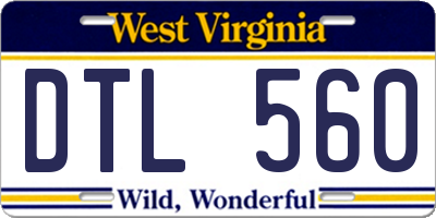 WV license plate DTL560