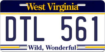 WV license plate DTL561