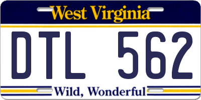 WV license plate DTL562