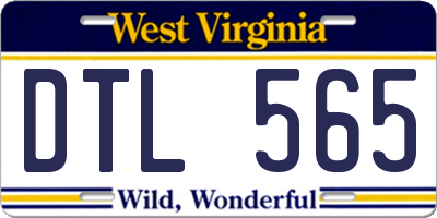 WV license plate DTL565