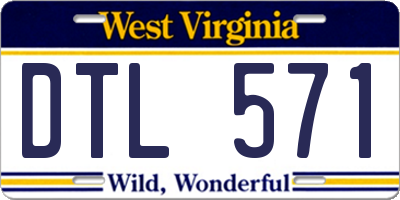 WV license plate DTL571
