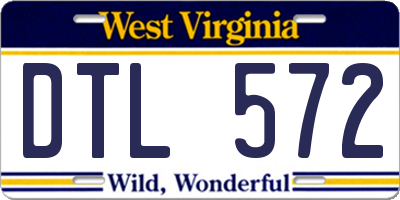 WV license plate DTL572