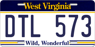 WV license plate DTL573