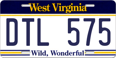 WV license plate DTL575