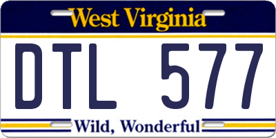 WV license plate DTL577
