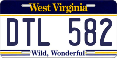 WV license plate DTL582
