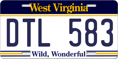 WV license plate DTL583