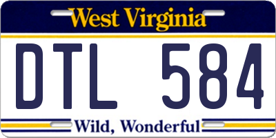 WV license plate DTL584