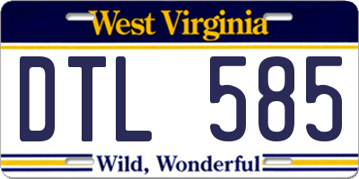 WV license plate DTL585